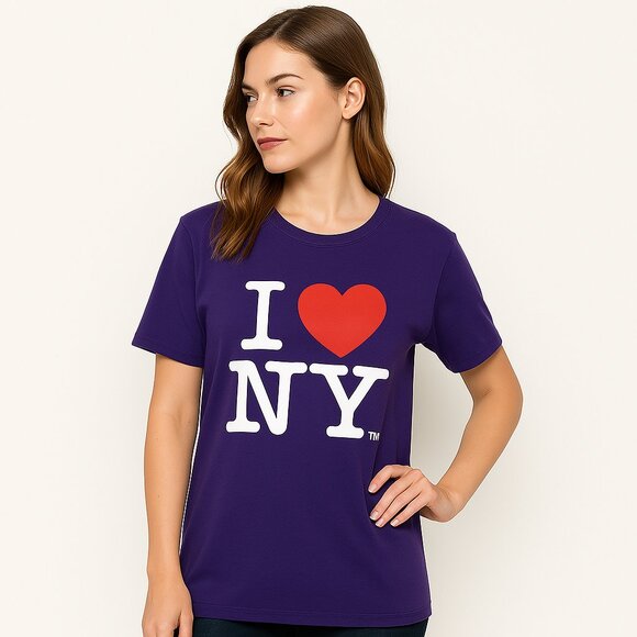 I Love NY Purple Graphic T-Shirt – Large - Picture 1 of 4
